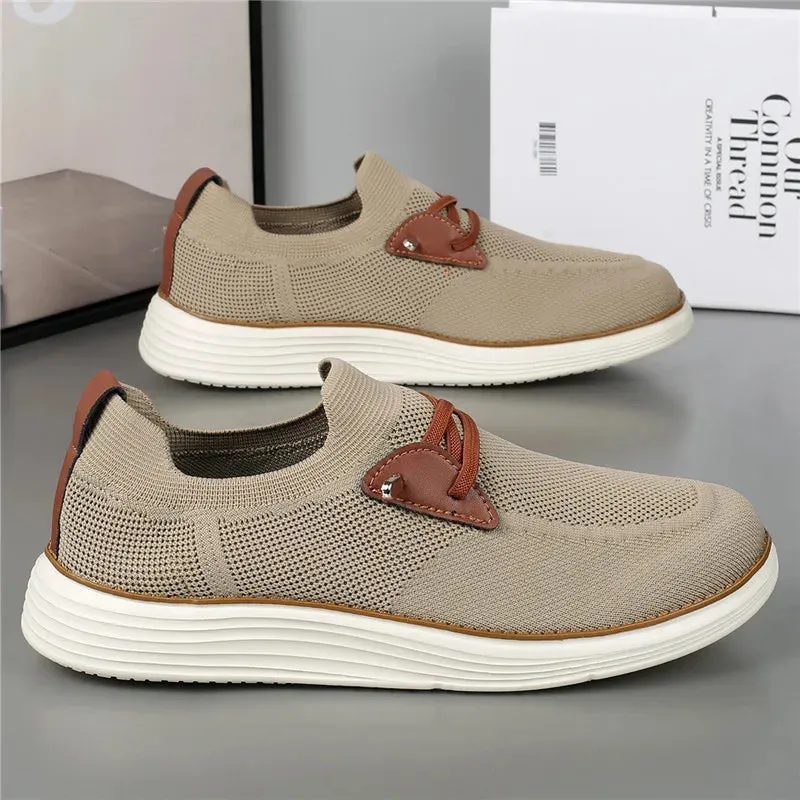 Loreto | Men's Summer Sneakers | Lightweight Leather Casual Loafers with Breathable Mesh Comfort