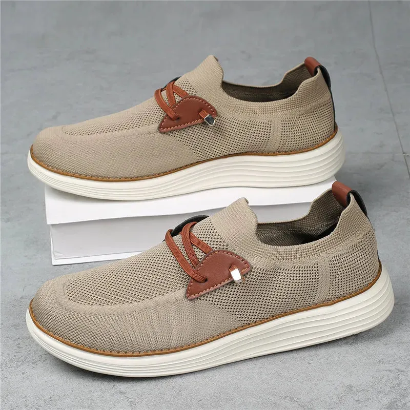 Loreto | Men's Summer Sneakers | Lightweight Leather Casual Loafers with Breathable Mesh Comfort