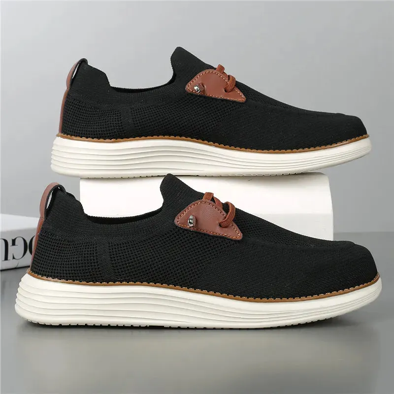 Loreto | Men's Summer Sneakers | Lightweight Leather Casual Loafers with Breathable Mesh Comfort