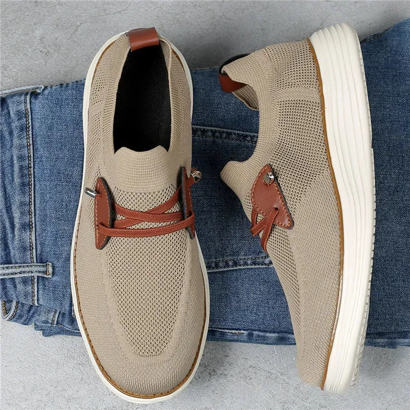 Loreto | Men's Summer Sneakers | Lightweight Leather Casual Loafers with Breathable Mesh Comfort