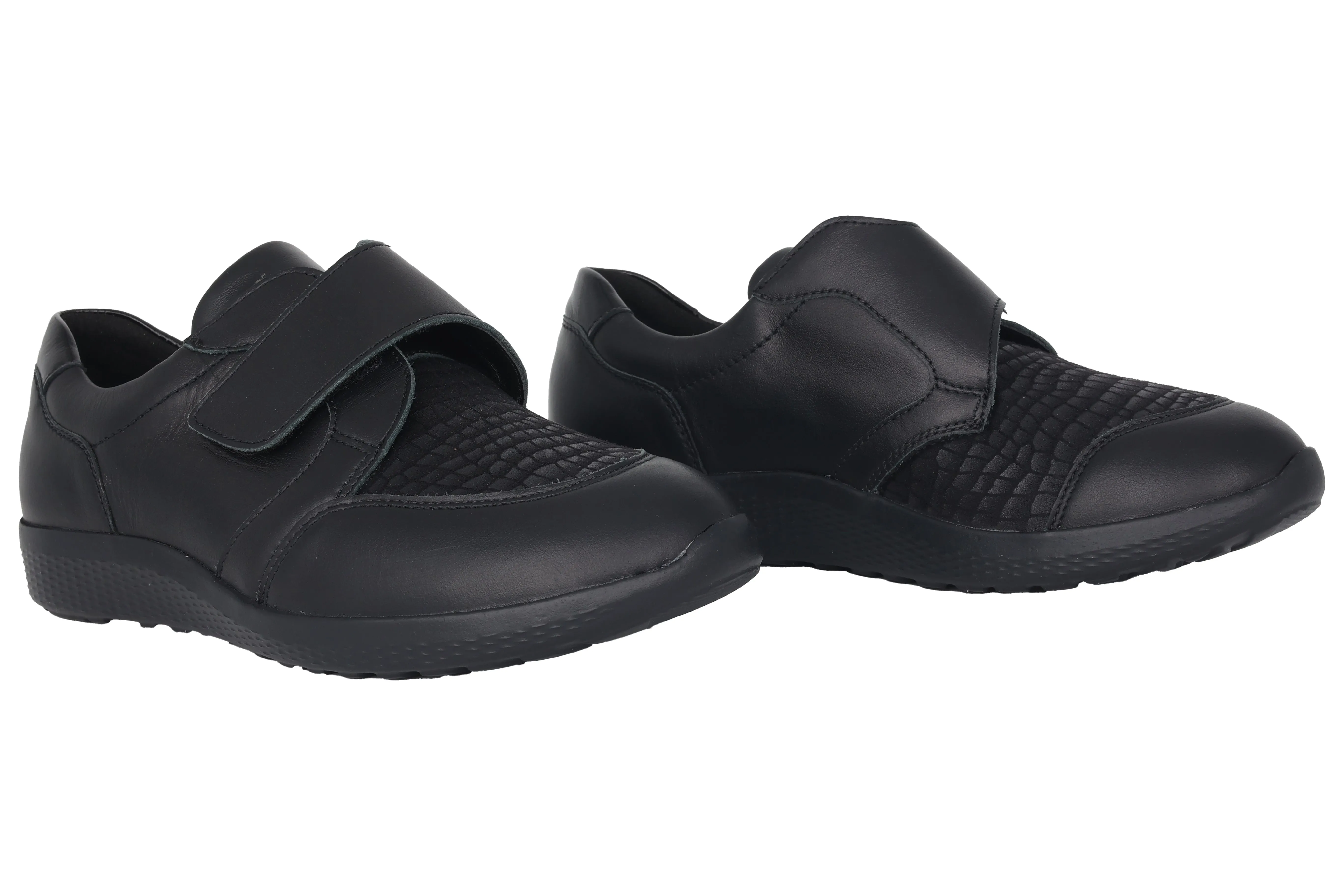 'M-Ira' women's very wide (M) strap sneaker - black