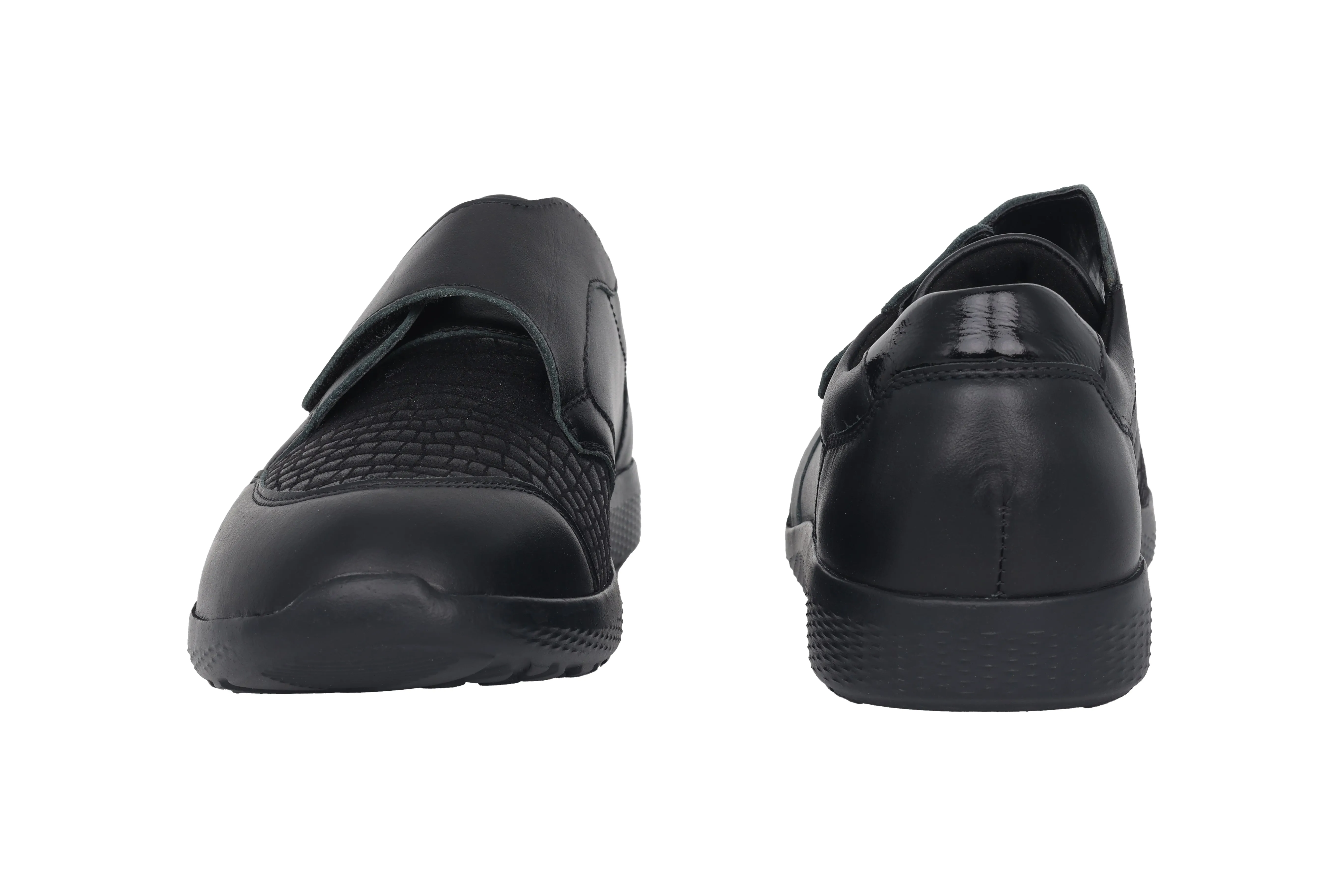 'M-Ira' women's very wide (M) strap sneaker - black