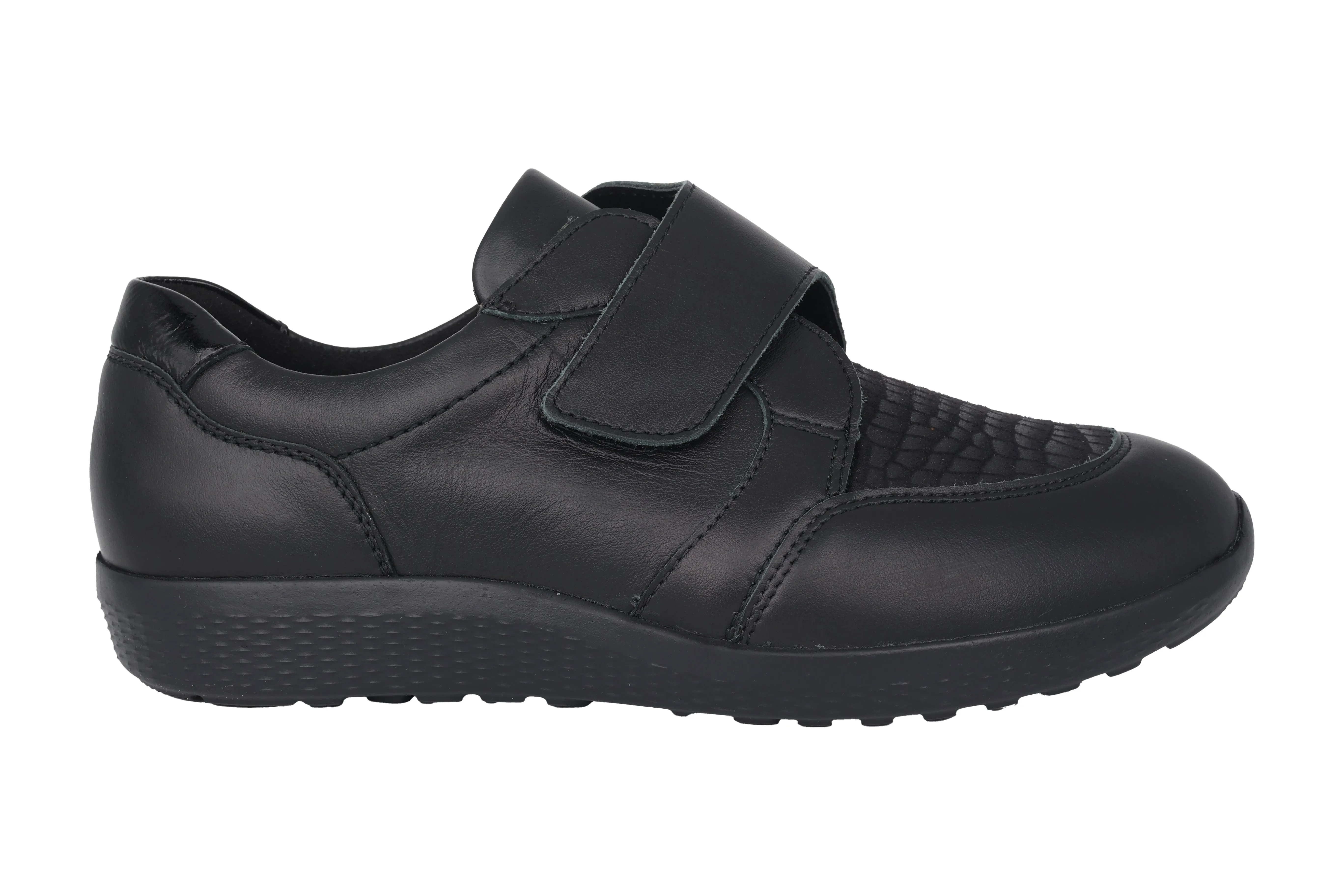 'M-Ira' women's very wide (M) strap sneaker - black