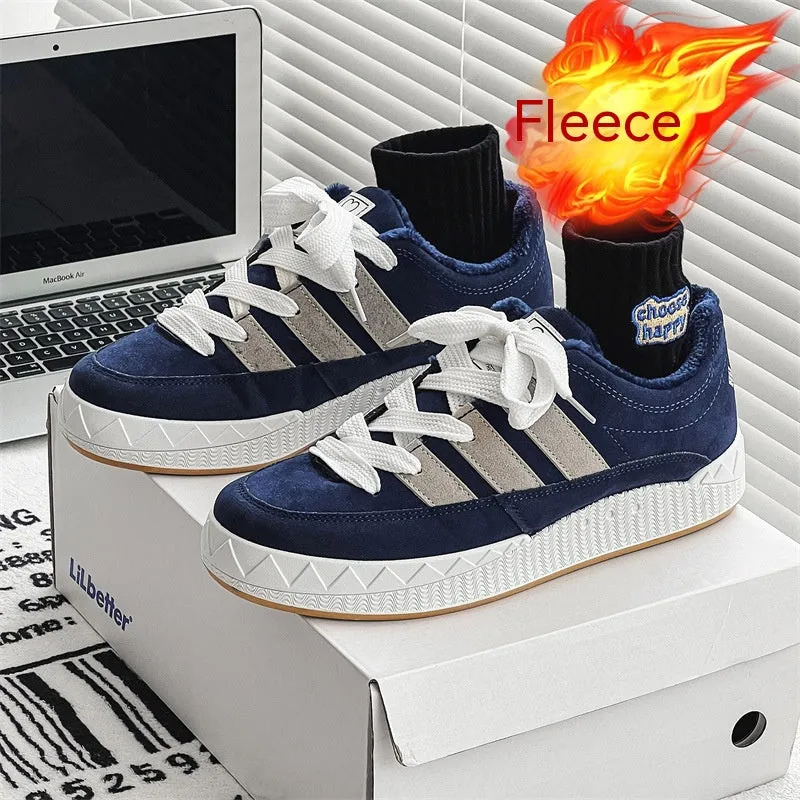 Men's Shoes Hong Kong with Velvet - Warm Retro Style