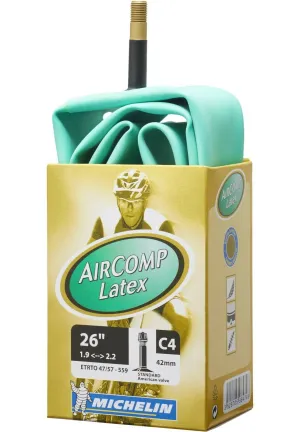 Michelin C4 AirComp Latex MTB Bike Tube - 26 x 1.9 - 2.20 -  42mm Schrader Valve