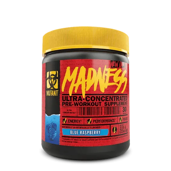 Mutant Madness Pre-Workout 225 Grams, Blue Raspberry