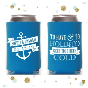 Nautical Wedding - Wedding Can Cooler #4R
