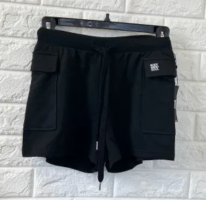 New La Vie En Rose BODY MIND SOUL Lounge Shorts in SOLID Black, Sz XS