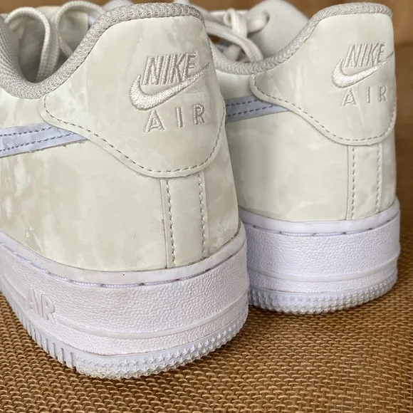 Nike Air Force 1 GS Ivory Blue Lace Up Sneakers