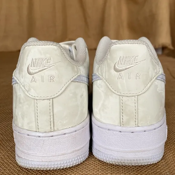 Nike Air Force 1 GS Ivory Blue Lace Up Sneakers