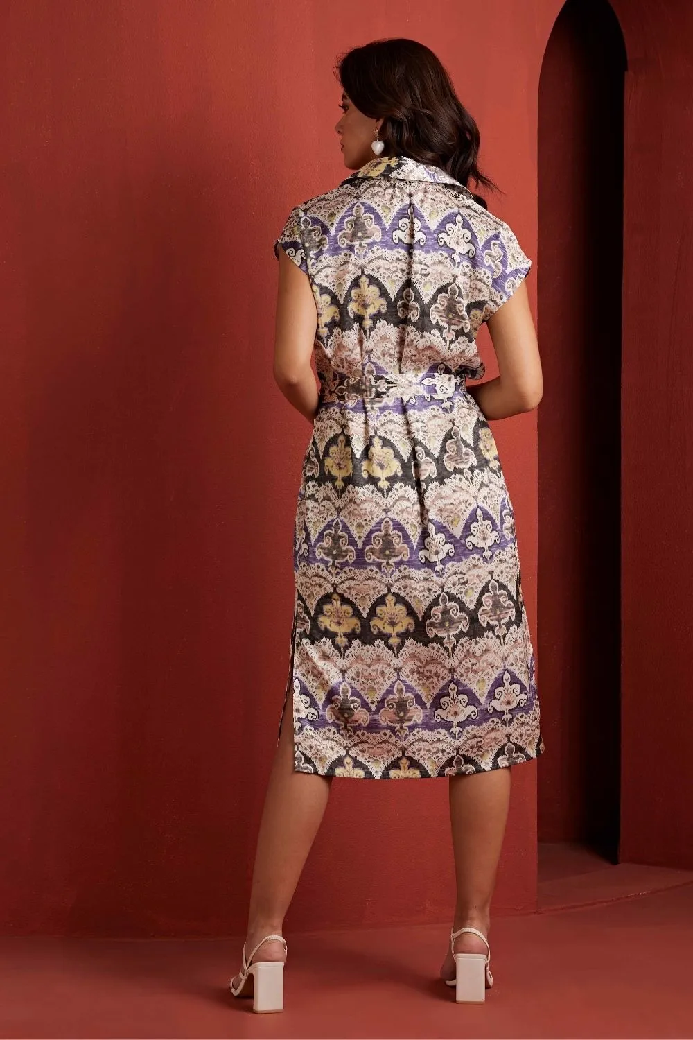Noir Blooms Collar Dress