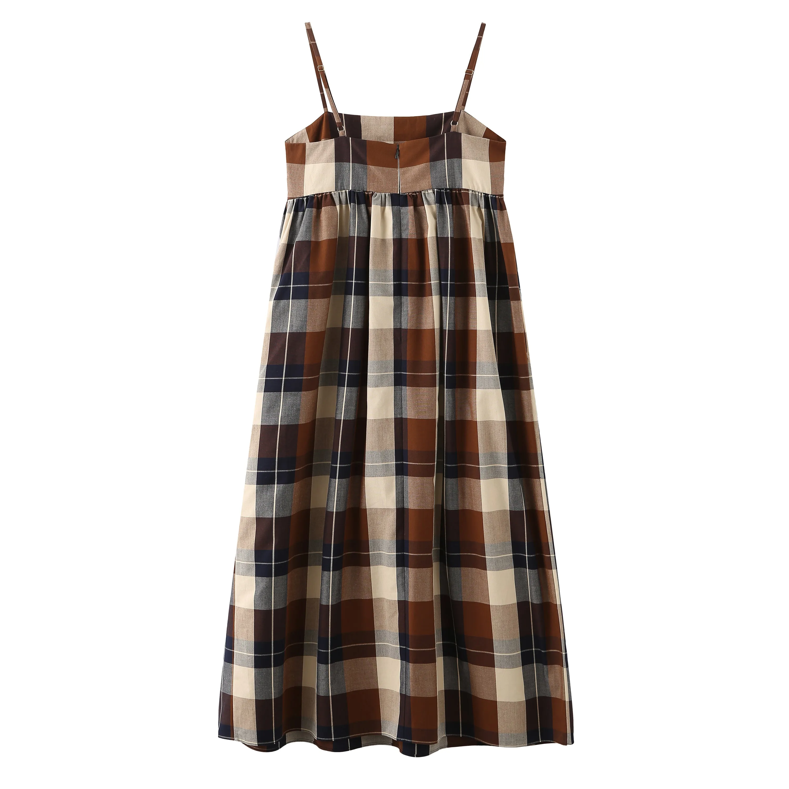 Note to Self / Tartan Plaid Tank Dress • Brown