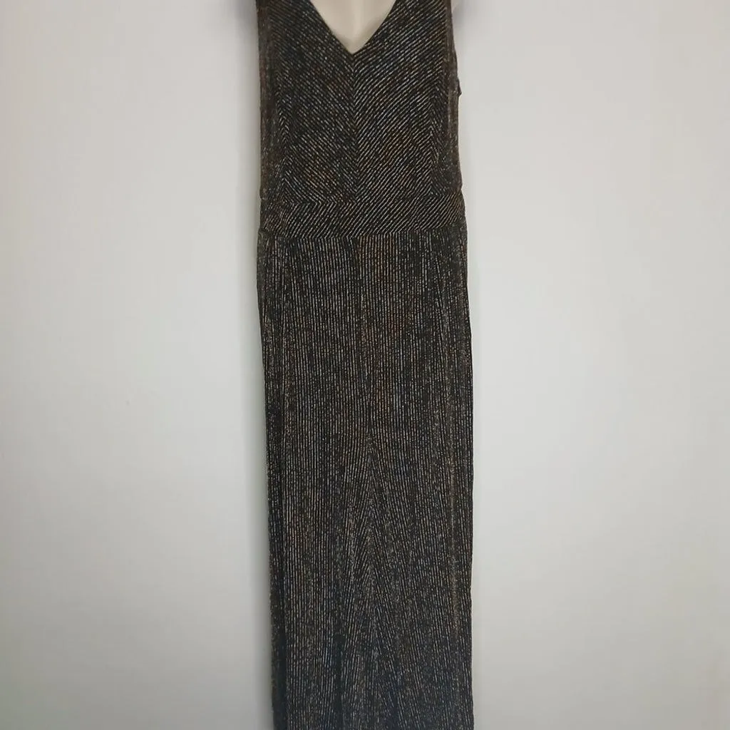 NWT Torrid Black and Gold maxi glitter knit Jumpsuit size 2X