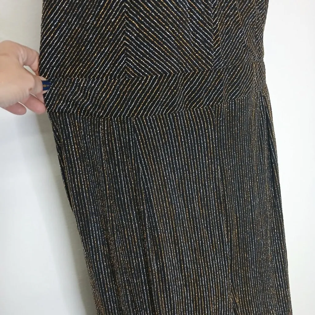 NWT Torrid Black and Gold maxi glitter knit Jumpsuit size 2X