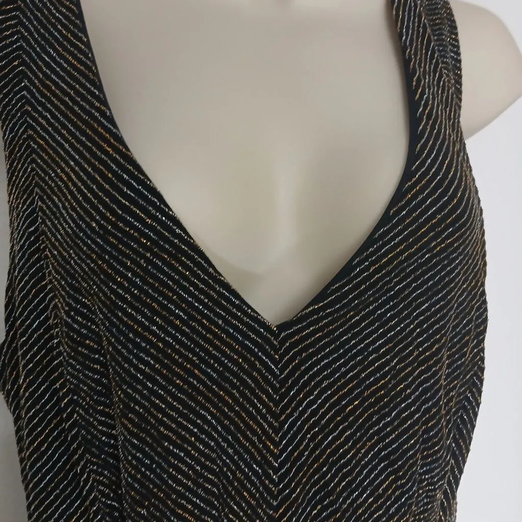NWT Torrid Black and Gold maxi glitter knit Jumpsuit size 2X
