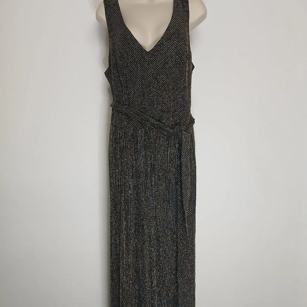 NWT Torrid Black and Gold maxi glitter knit Jumpsuit size 2X