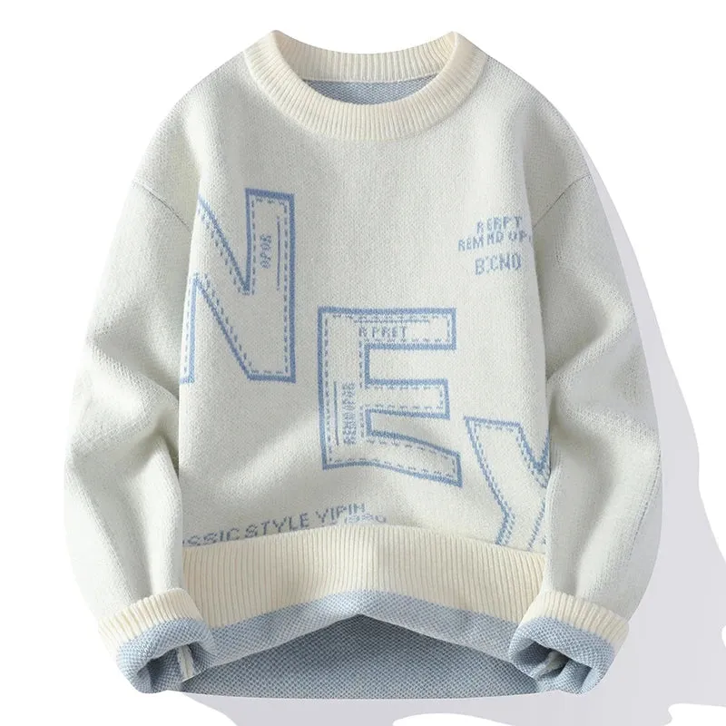 Obsidian Phoenix Luxury Cashmere Sweater - High-End Thick Warm Korean Style Men’s Pullover Knitwear
