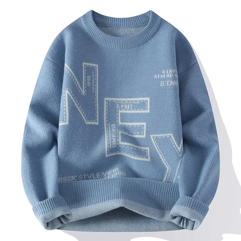 Obsidian Phoenix Luxury Cashmere Sweater - High-End Thick Warm Korean Style Men’s Pullover Knitwear