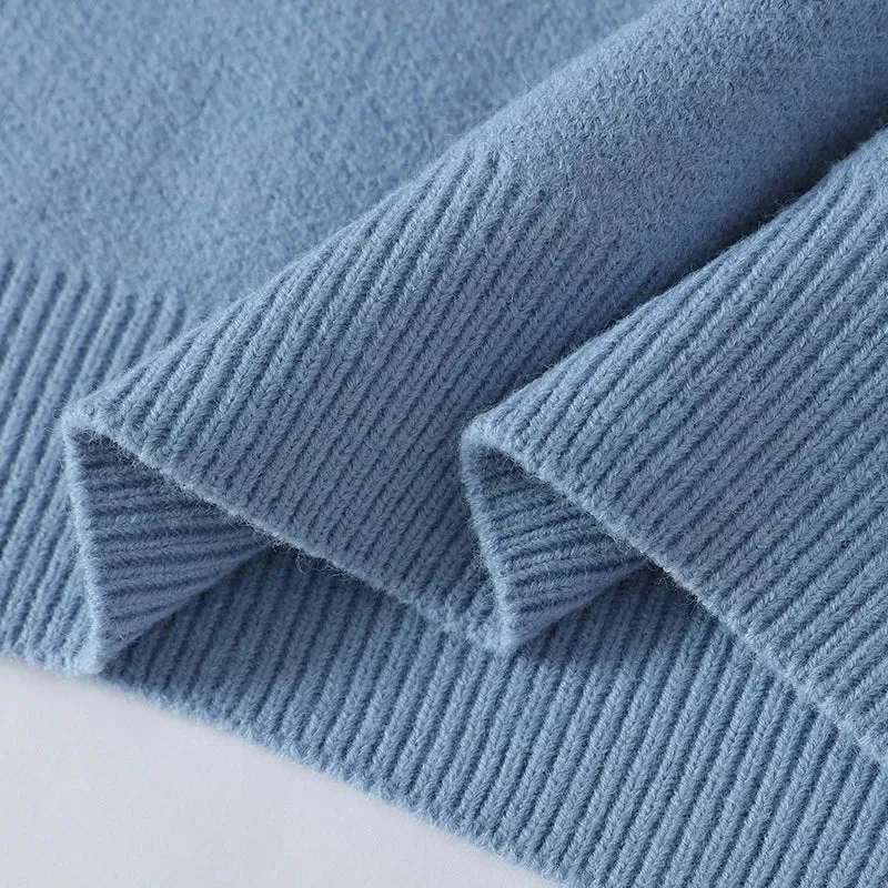 Obsidian Phoenix Luxury Cashmere Sweater - High-End Thick Warm Korean Style Men’s Pullover Knitwear