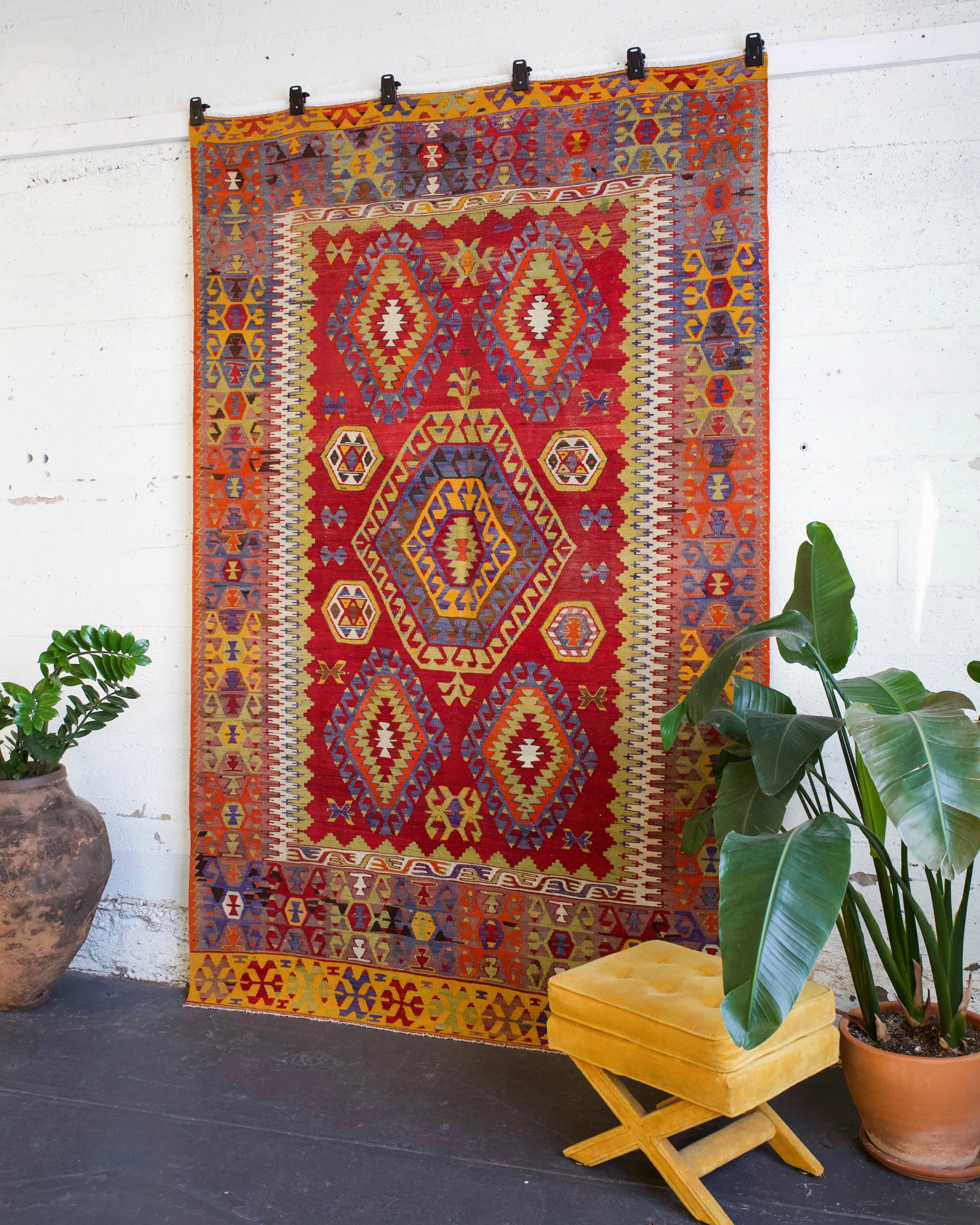 Old Turkish Denizli Kilim Rug