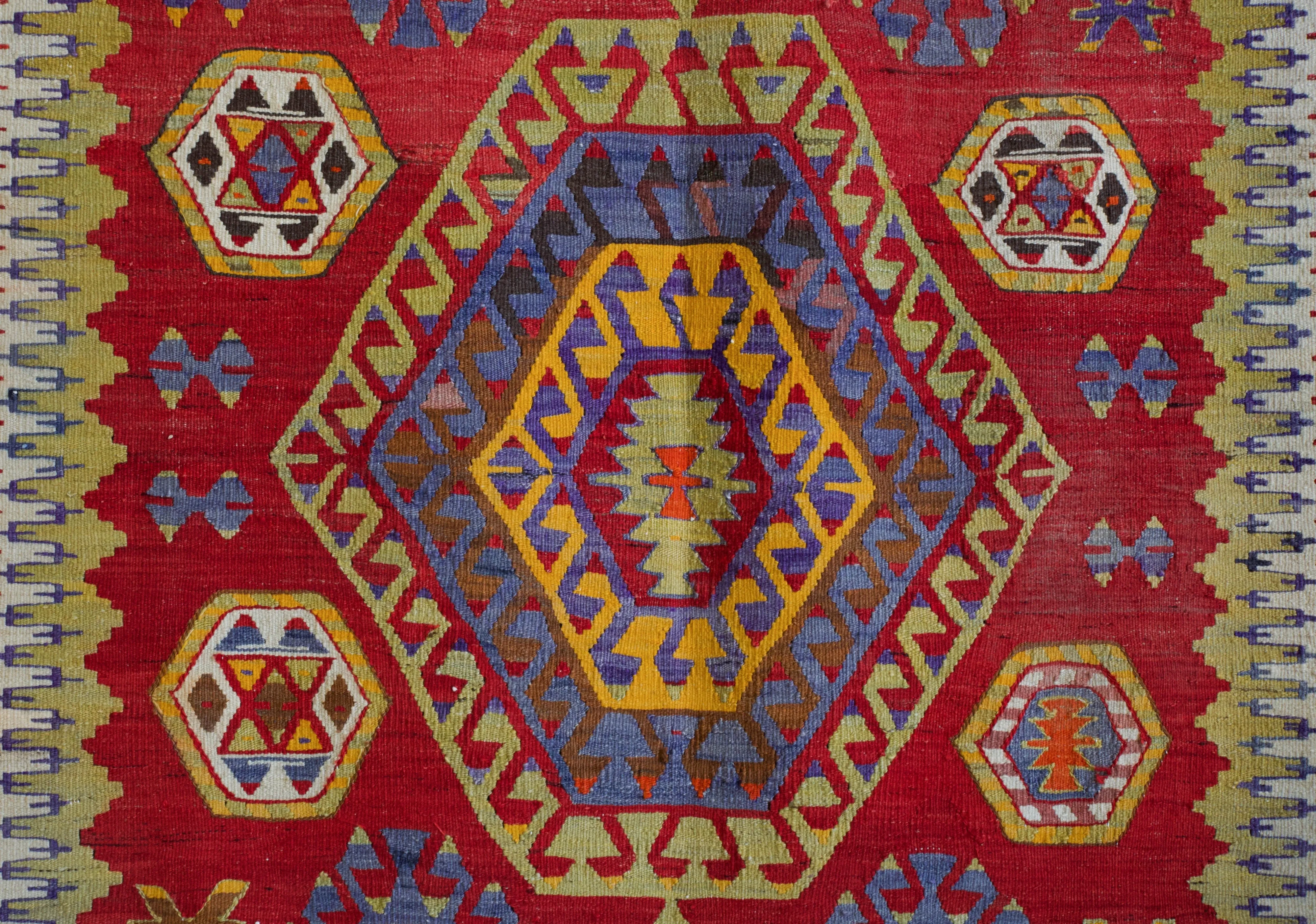 Old Turkish Denizli Kilim Rug