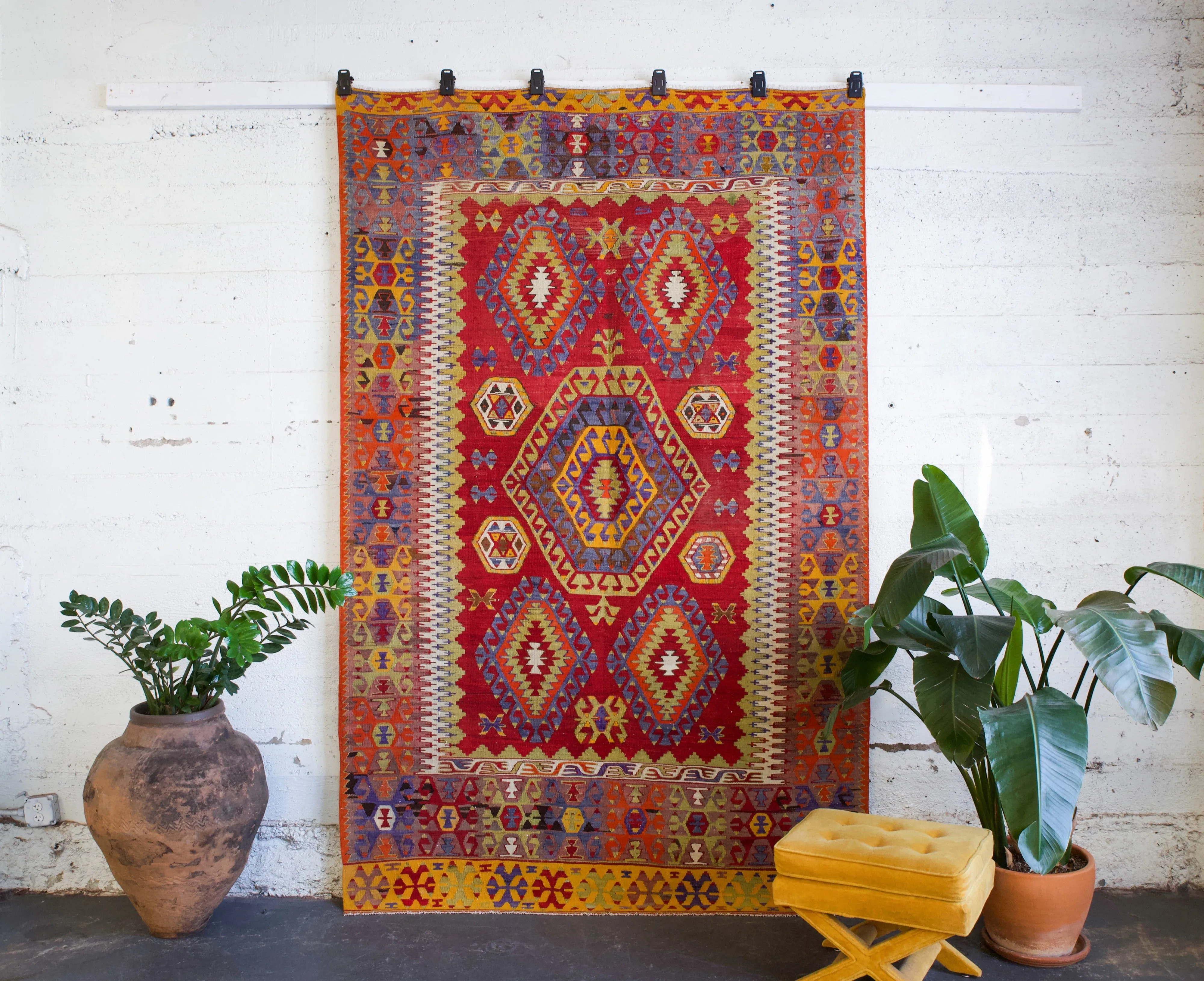 Old Turkish Denizli Kilim Rug