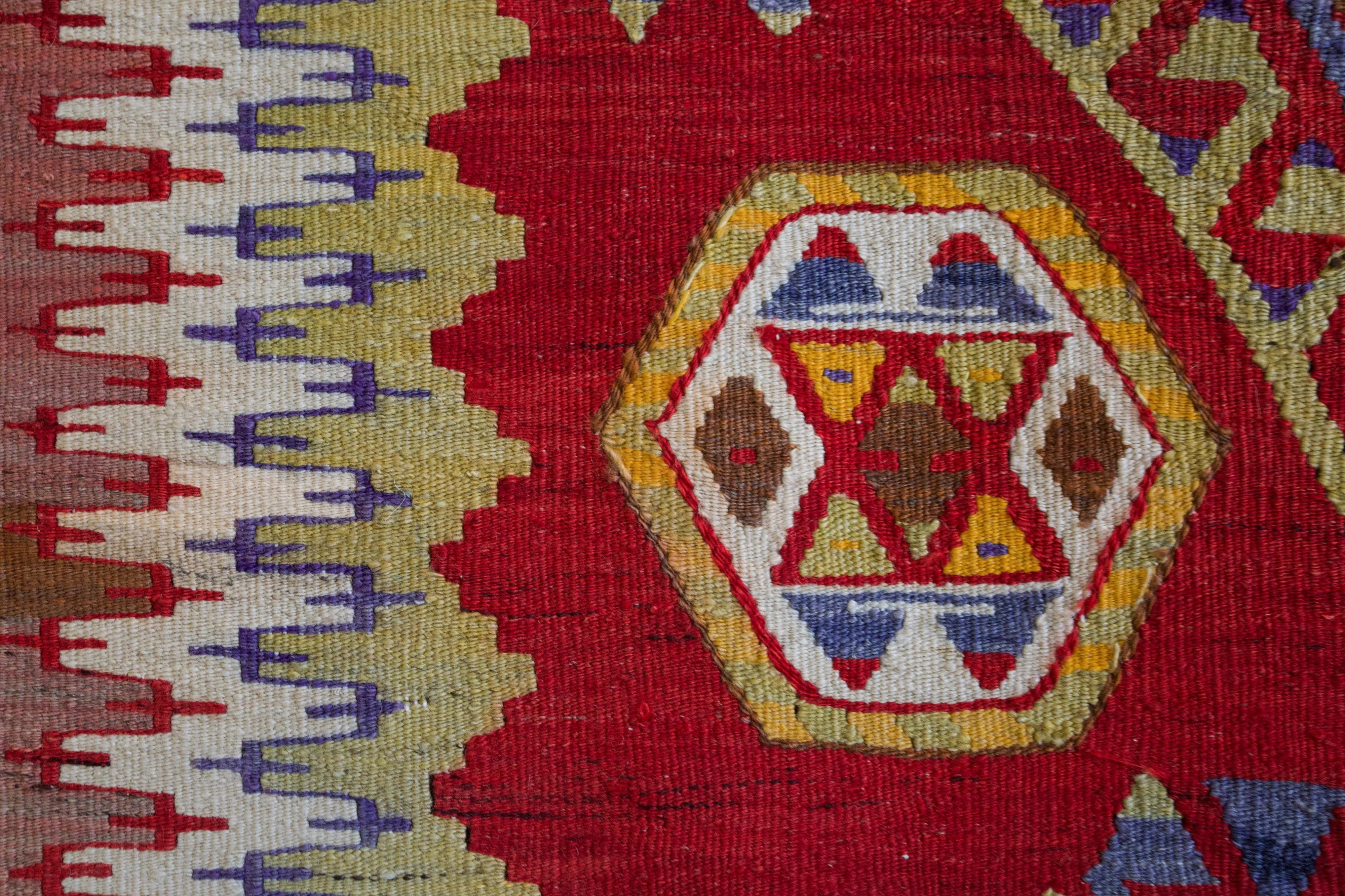 Old Turkish Denizli Kilim Rug