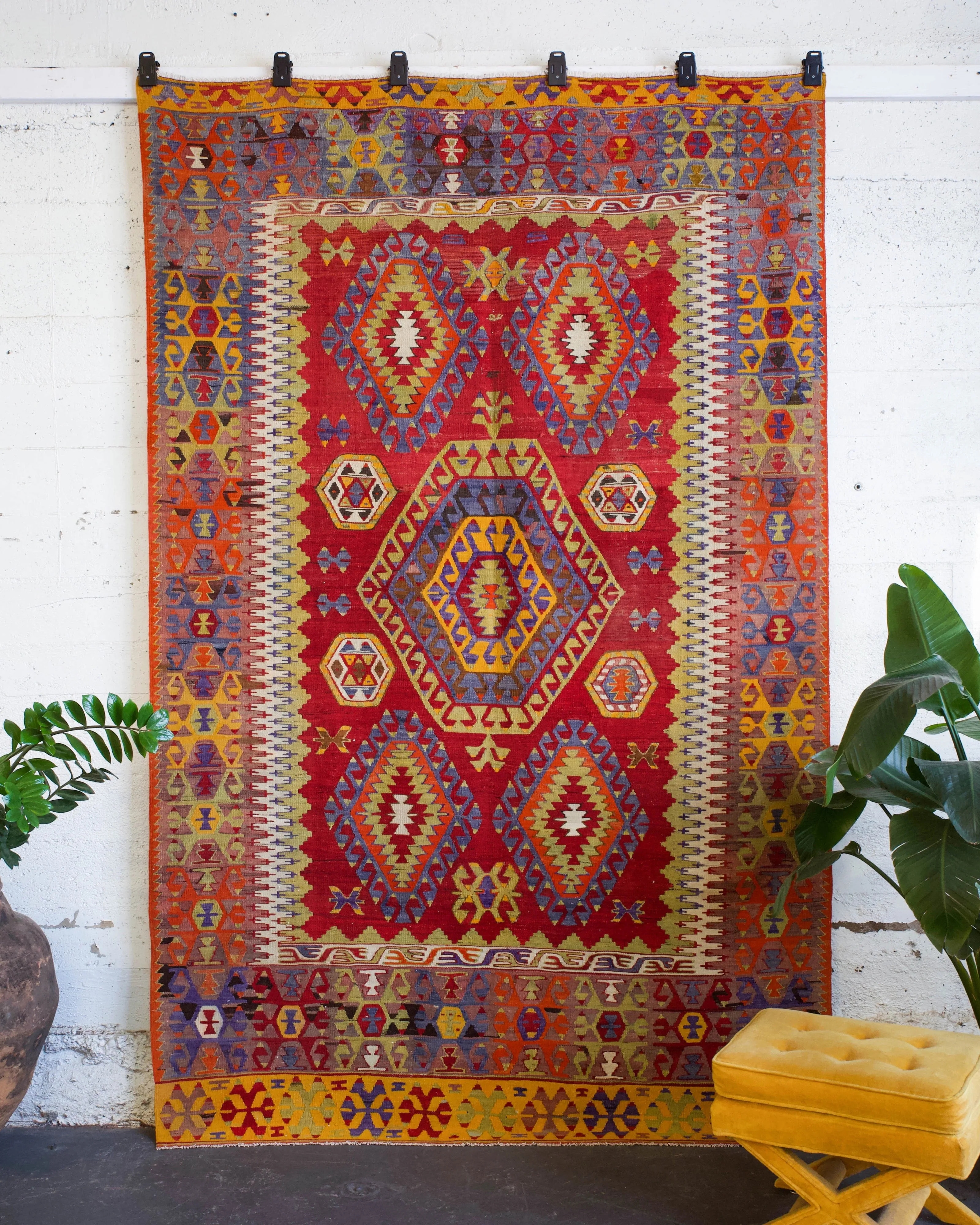 Old Turkish Denizli Kilim Rug
