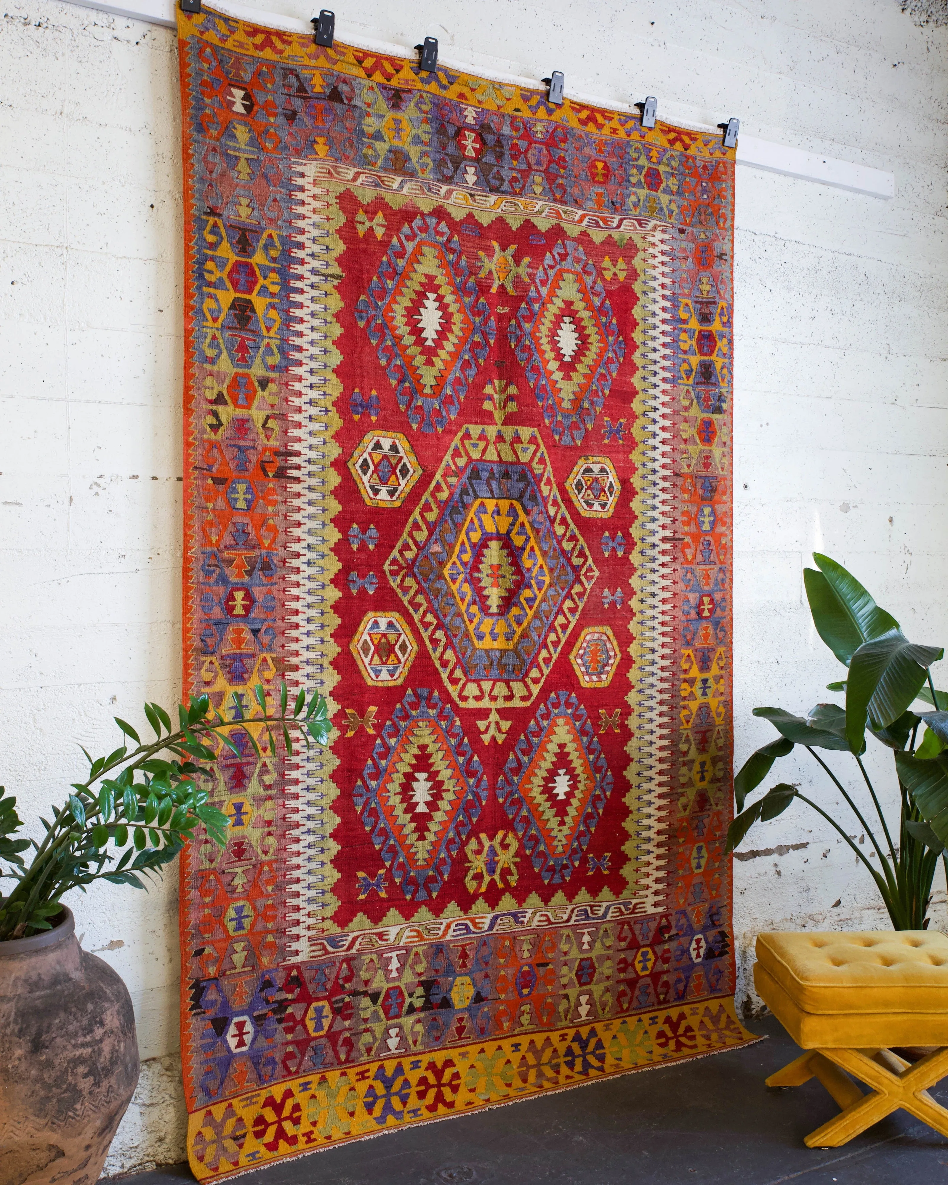 Old Turkish Denizli Kilim Rug
