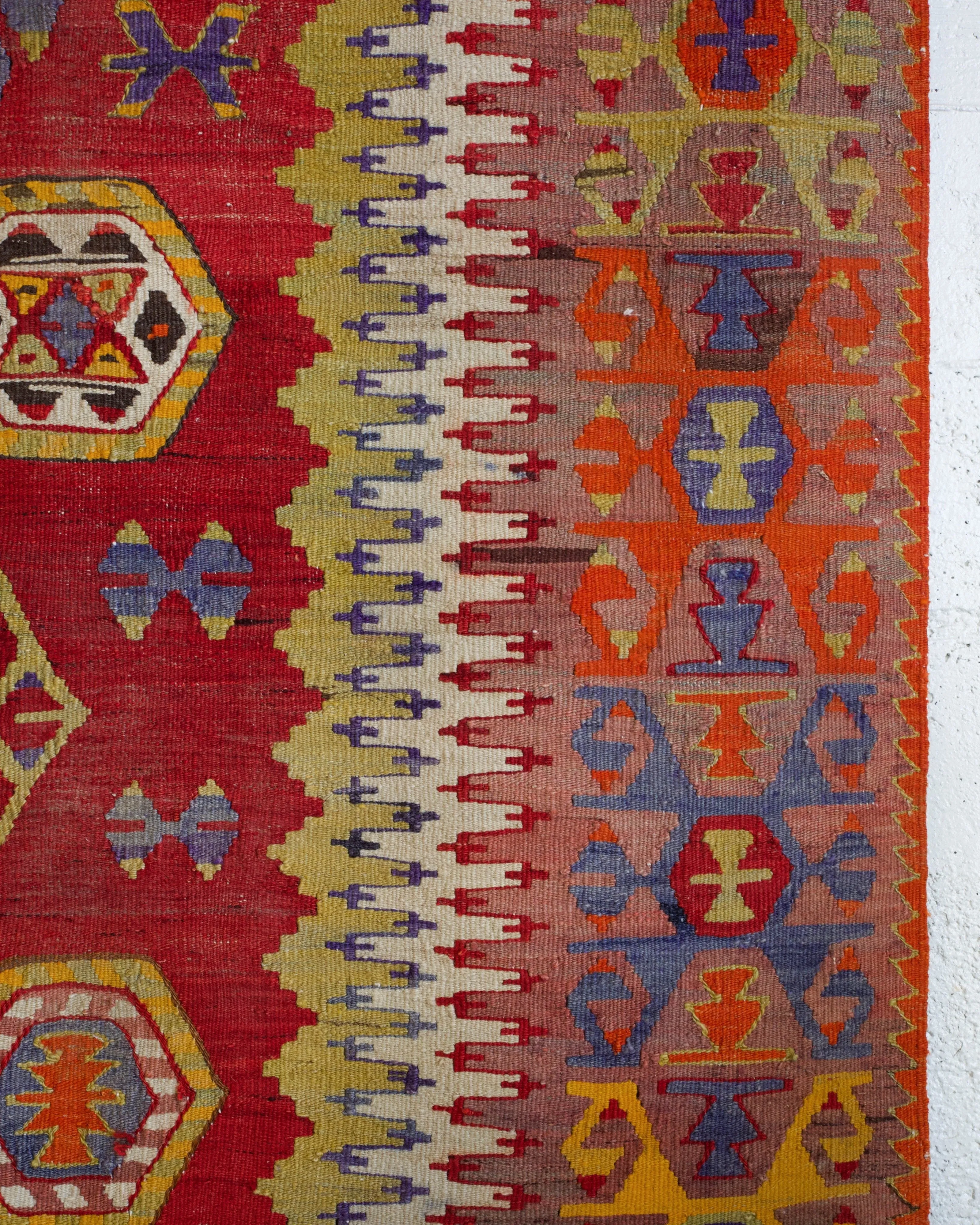 Old Turkish Denizli Kilim Rug