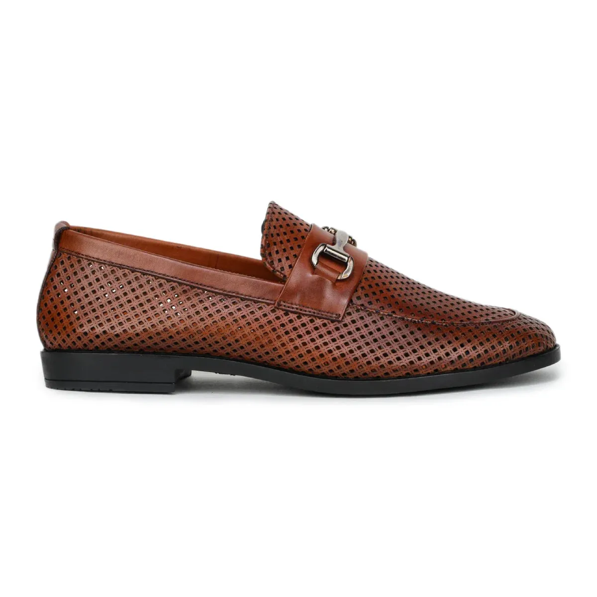 Original Leather Loafers 9981 – Pointed Toe with Mesh Texture Slip-on Shoes