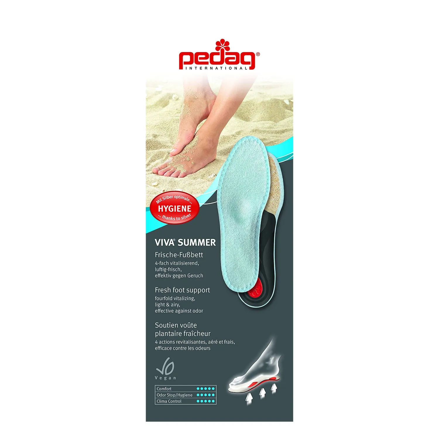 Pedag Viva Summer Barefoot Insoles - Blue, Premium Foot Comfort