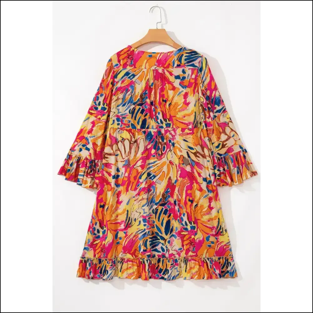 Pink Tropical Print Dress: Flared  & Ready to Ruffle Some Feathers! 🦩 Needful Things