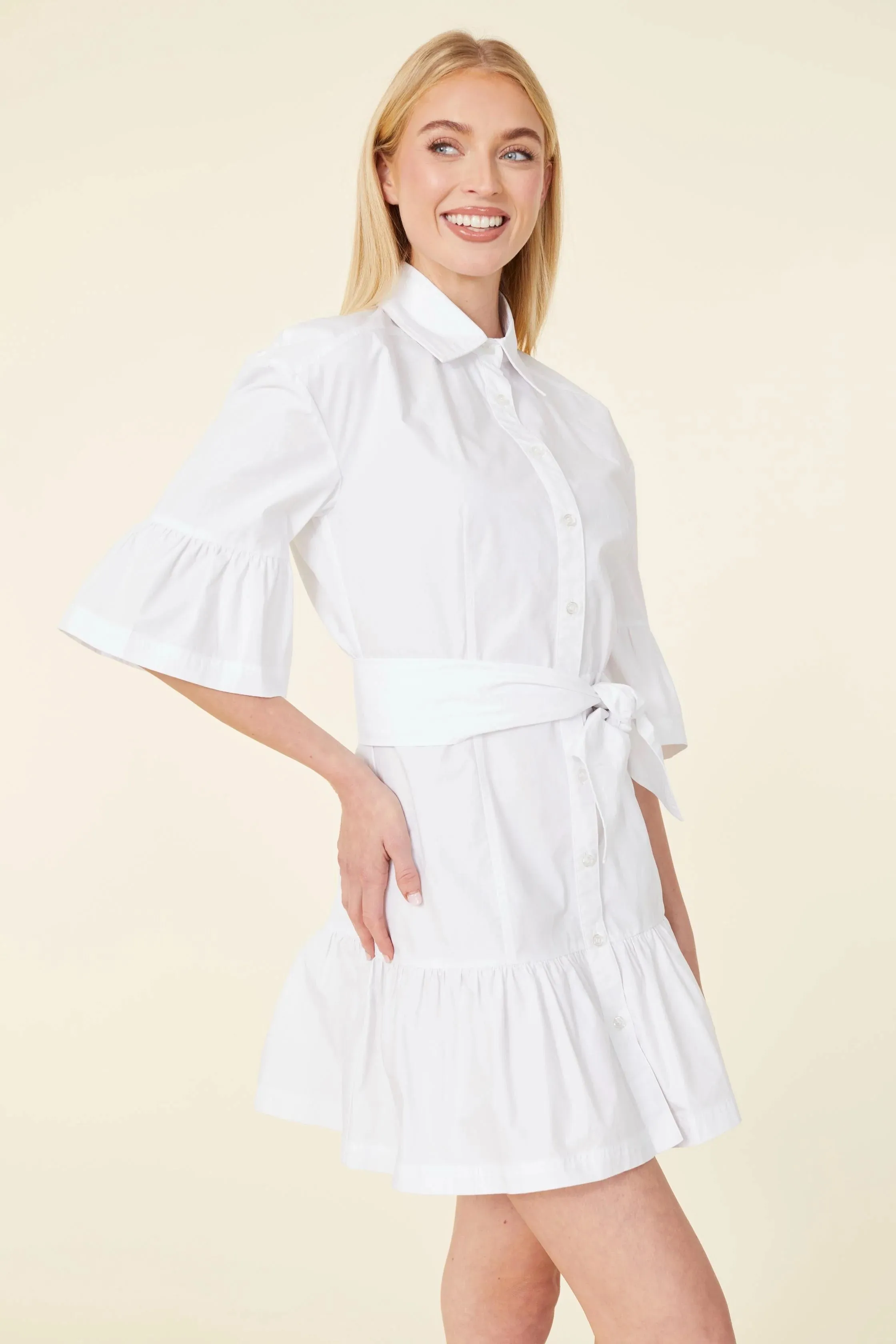 Poplin Ruffle Dress