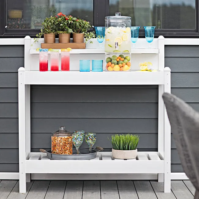 Potting Bench with 3 Shelves - Mocha