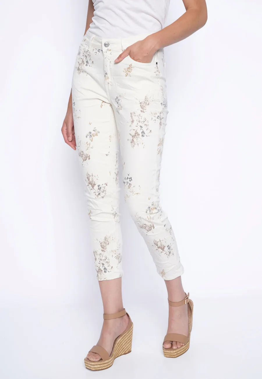 Printed Denim Ankle Length Jeans