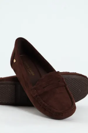 Prost 13 Suede Penny Mocassin Loafer - Brown