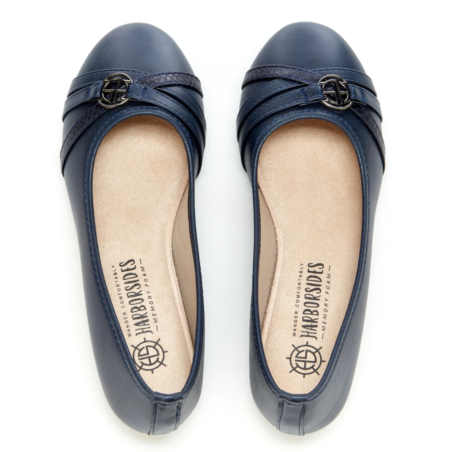 Round Toe Ornament Strap Ballet Flats (Alina)