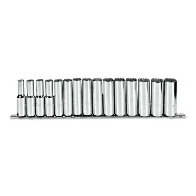 Stanley® Products Torqueplus 15 Piece Metric Deep Socket Sets, 1/2 in, 12 Point, 54207