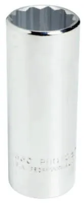 Stanley?? Products Torqueplus Deep Sockets, 1/2 in Drive, 7/16 in Opening, 12 Points, 5314