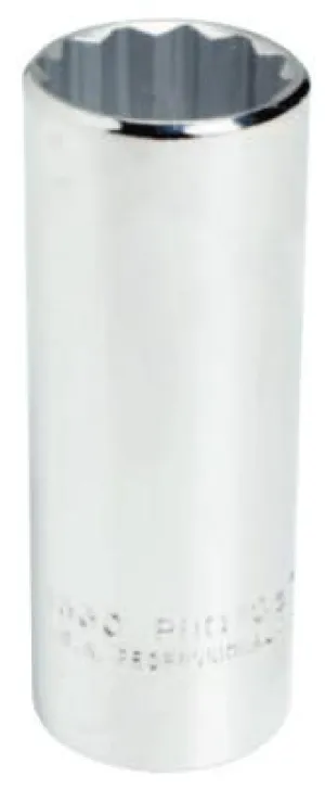 Stanley?? Products Torqueplus Deep Sockets, 1/2 in Drive, 7/16 in Opening, 12 Points, 5314