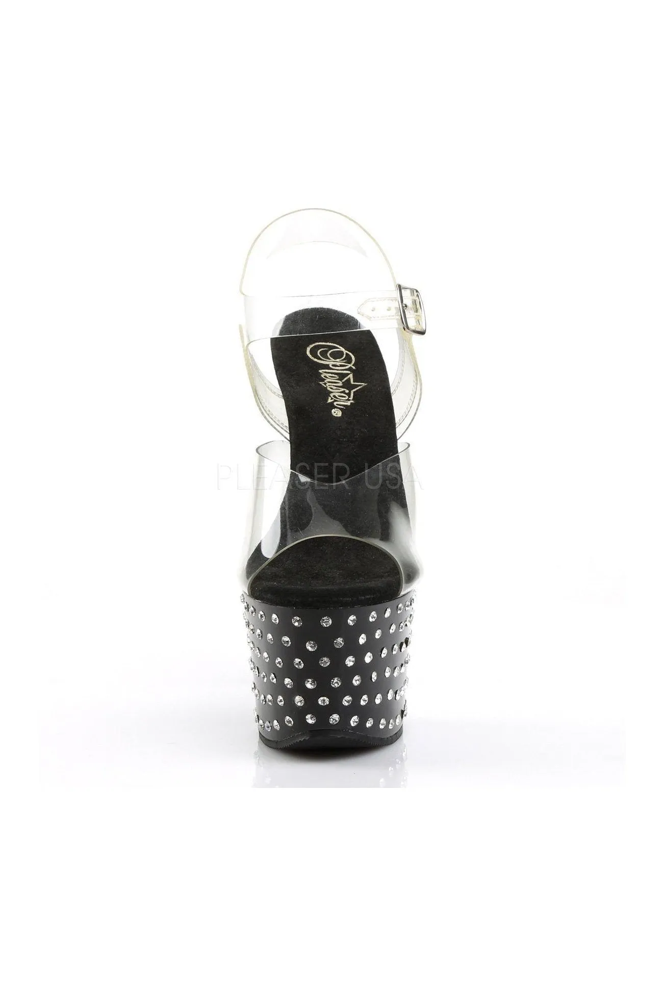 STARDUST-708 Platform Sandal  | Black Vinyl