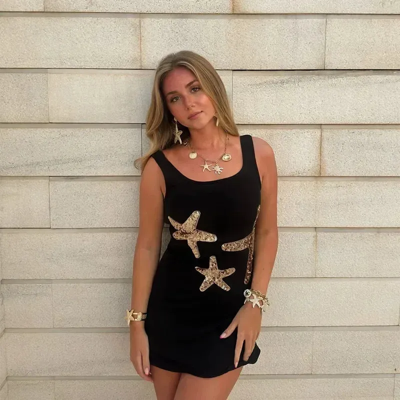 Starfish Embellished Mini Dress | Summer Glow | Beach Party Chic