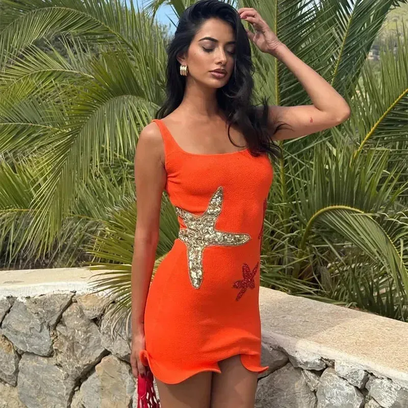 Starfish Embellished Mini Dress | Summer Glow | Beach Party Chic