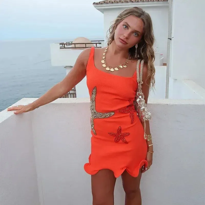 Starfish Embellished Mini Dress | Summer Glow | Beach Party Chic