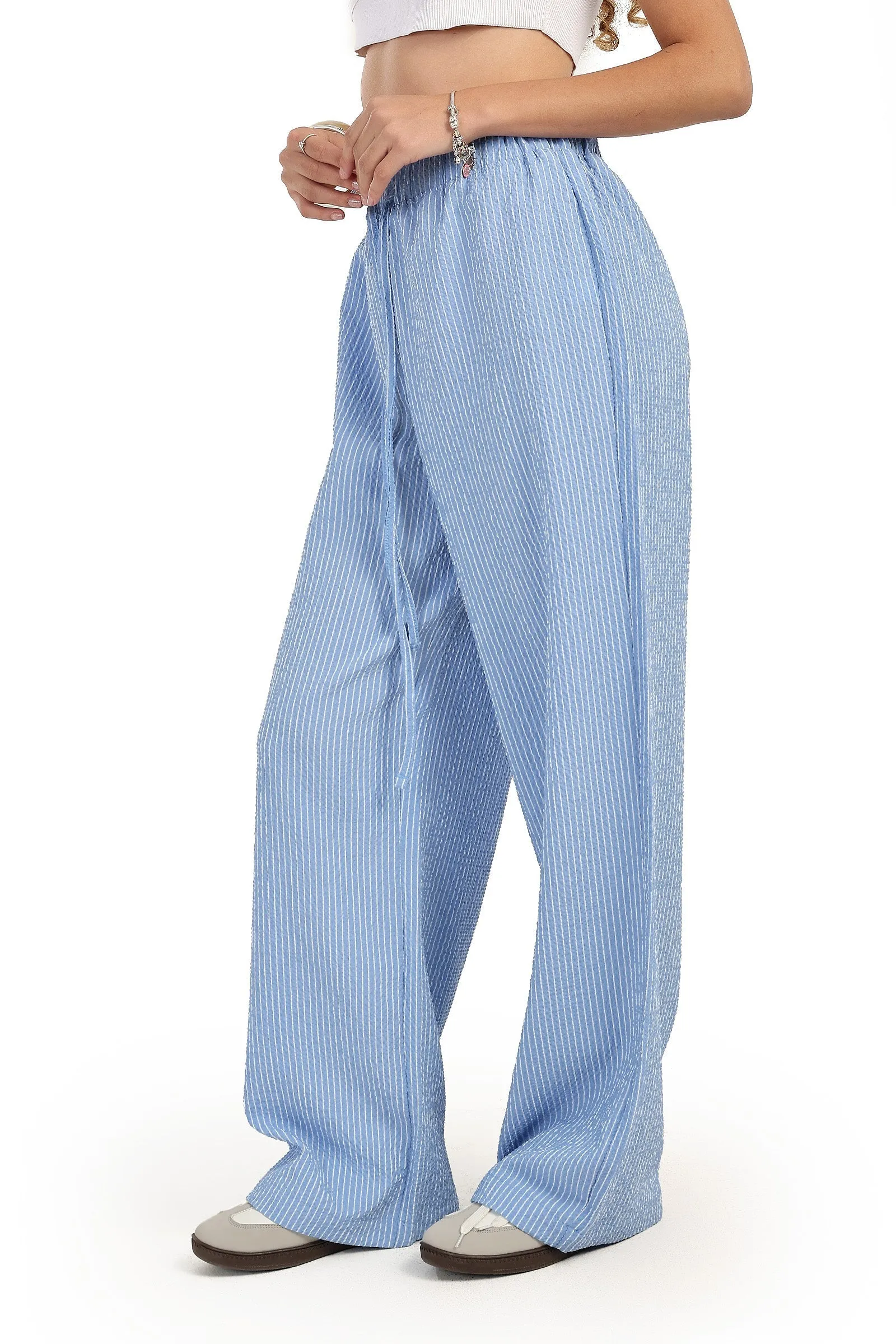Striped Wide-Leg Pants