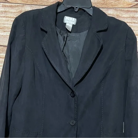 Studio Works Women's Black 2‎ Piece Faux Suede Skirt Suit