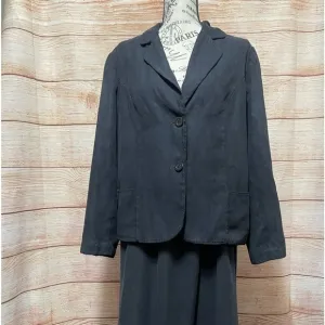 Studio Works Women's Black 2‎ Piece Faux Suede Skirt Suit