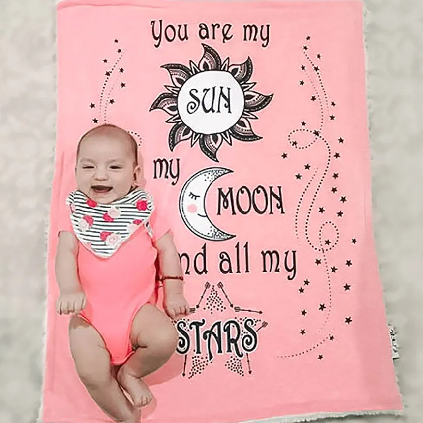 Sun Moon Stars Cozy Baby Blanket