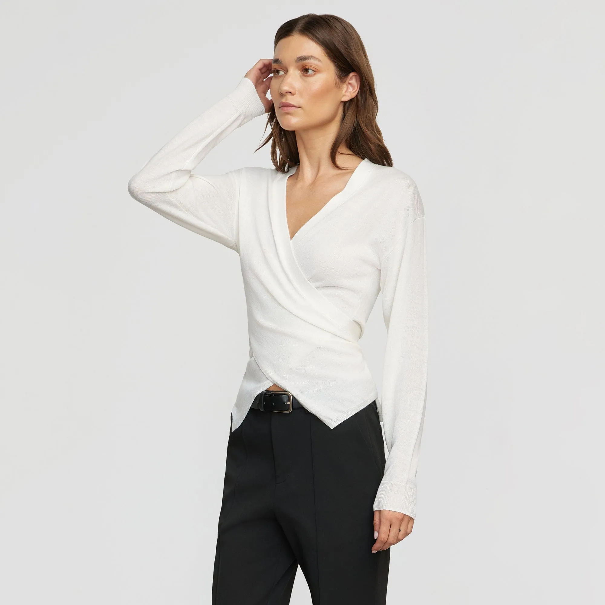 Tamar Wrap Knit Sweater